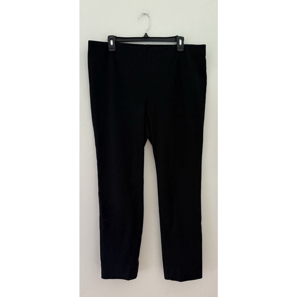 J. Jill Ponte Slim Leg Pants Womens Size Large Black Contrast Leg Line Workwear